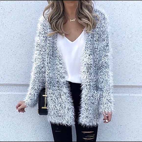 SOLD      Kensie Frosted Shaggy Oversized Cardigan - Picture 13 of 13